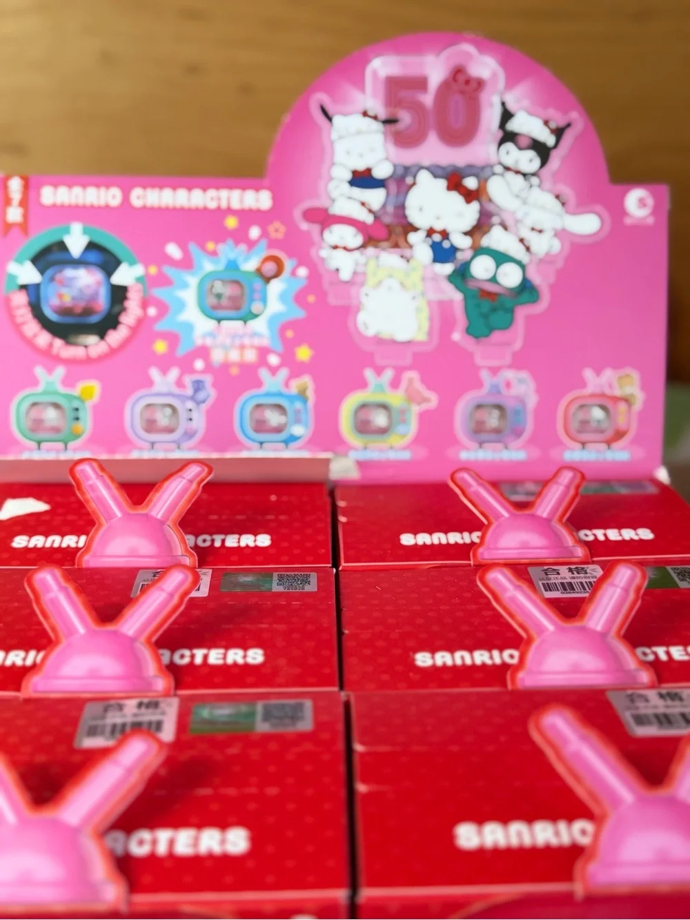 Sanrio Pink Collectible Surprise Toy Display - Bright Pink Figures